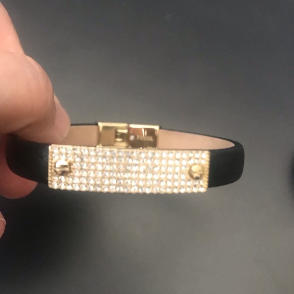 Black leather bracelet